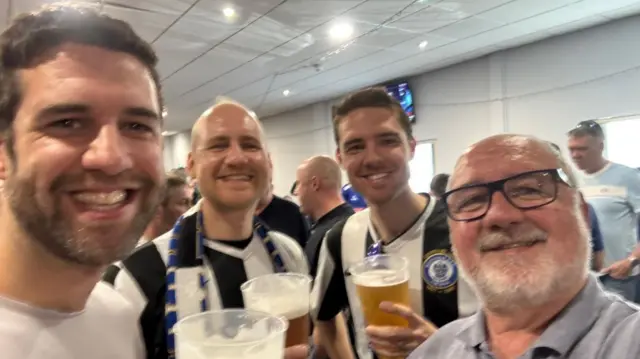 Rochdale fans at the bar at Spotland
