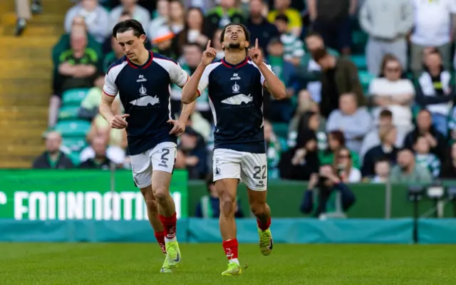 Kyrell Wilson celebrates a fabulous goal