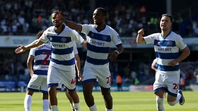 Richard Kone celebrates giving QPR the lead against Derby