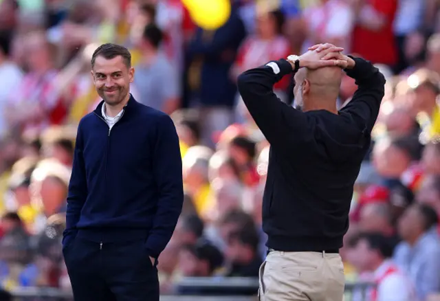 Tonda Eckert of Southampton interacts with Pep Guardiola
