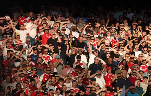 Arsenal fans show their support in the stands