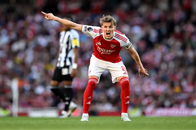 Martin Odegaard of Arsenal reacts