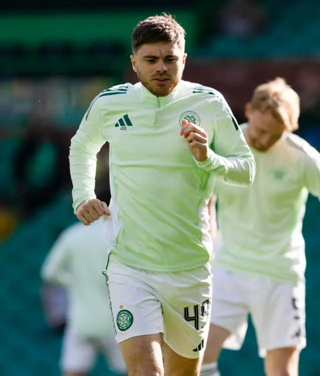 James Forrest warming up