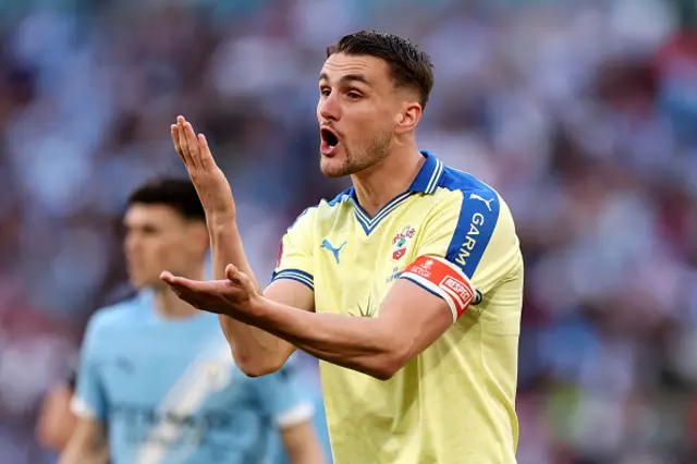 Taylor Harwood-Bellis of Southampton reacts