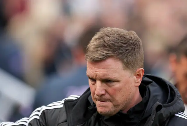 Newcastle United manager Eddie Howe looks determined