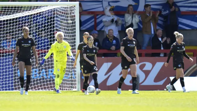 Man City players look dejected
