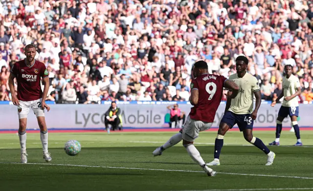 Callum Wilson of West Ham United scores his team's second goal