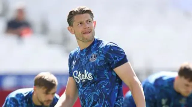 James Tarkowski of Everton looks on