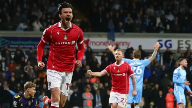 Kieffer Moore celebrates against Coventry
