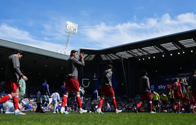 West Brom and Ipswich players walk out at The Hawthorns