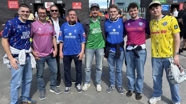Rochdale fans outside Spotland