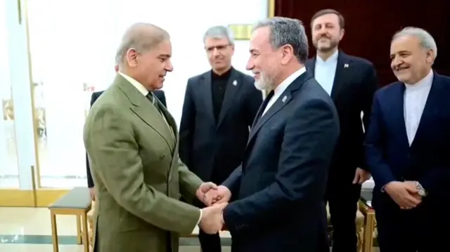 Iranian Foreign Minister Abbas Araghchi meets Pakistani Prime Minister Shehbaz Sharif
