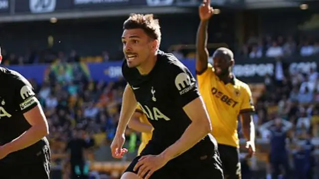 Joao Palhinha celebrates his winning goal at Wolves