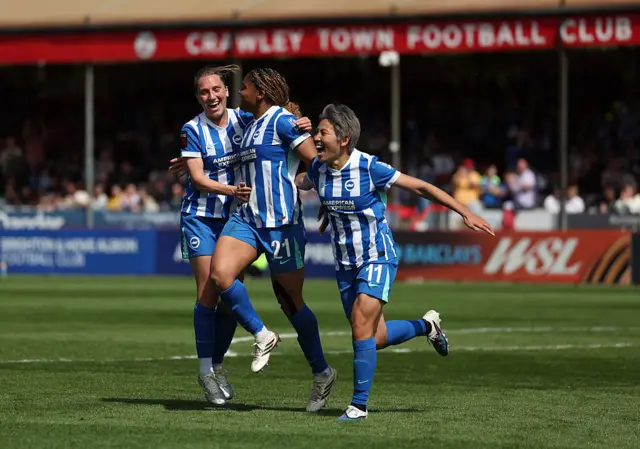 Brighton players celebrate