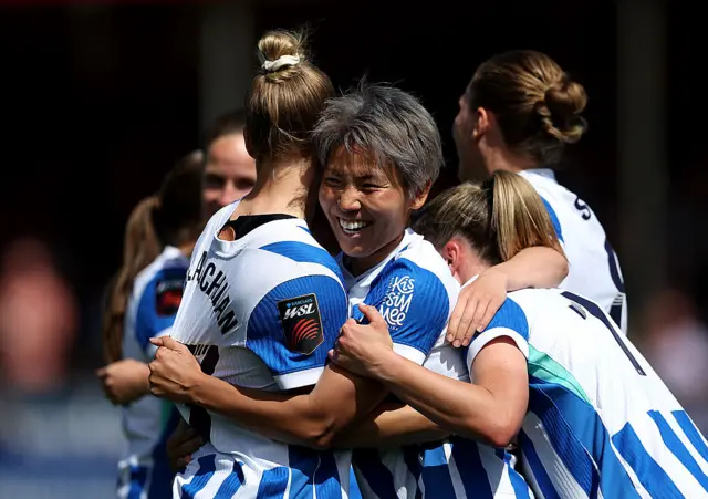 Kiko Seike celebrates