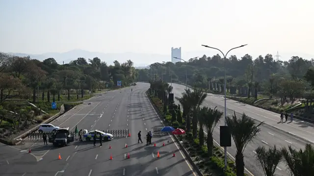 Aerial view of a road that has been cordoned off with orange cones