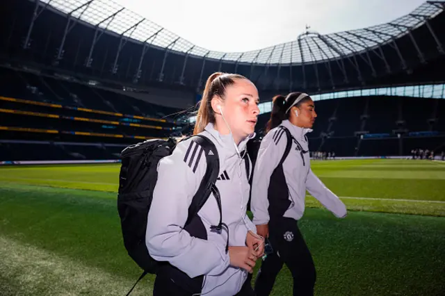 Ella Toone of Manchester United arrives at the stadium