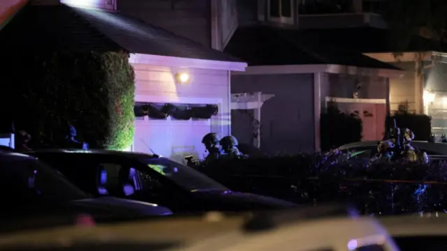 FBI and law enforcement search a property in Torrance, California