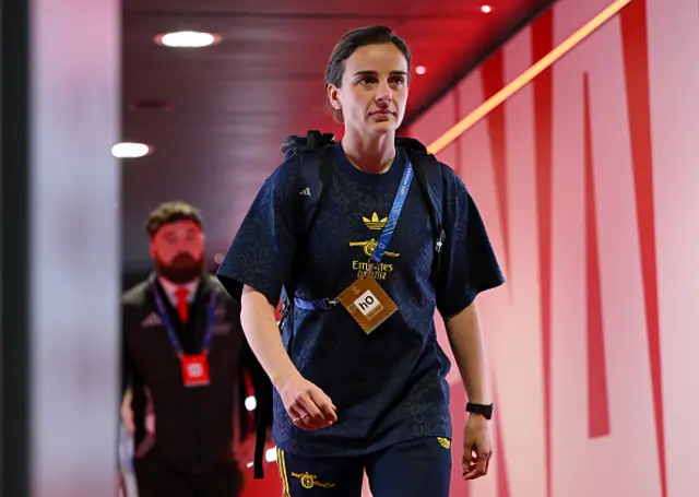 Renee Slegers, Manager of Arsenal, arrives at the stadium
