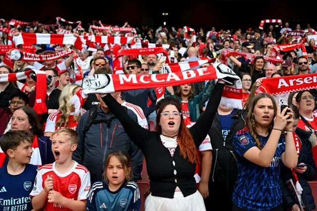 Fans of Arsenal show their support