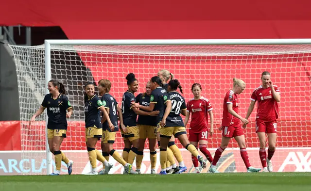 Shekiera Martinez of West Ham United celebrates a own goal