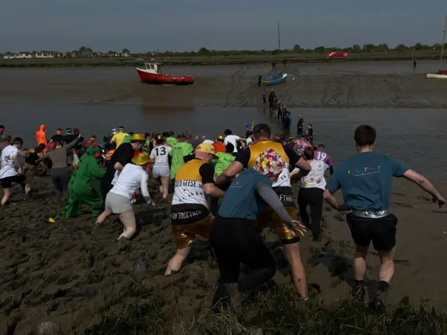 People at start line
