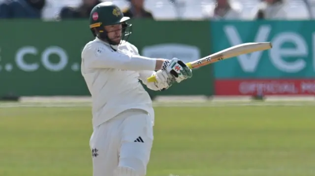 Lyndon James batting