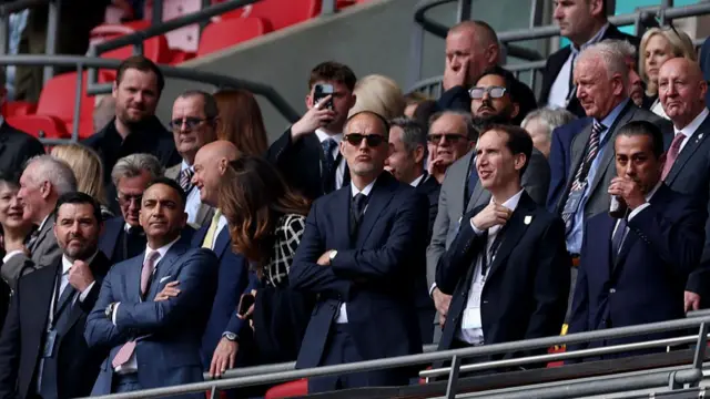 Thomas Tuchel in the directors' box at Wembley