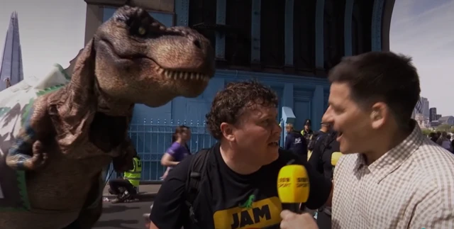 Dinosaur at the marathon