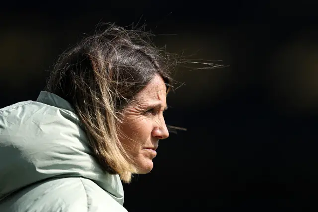 Sonia Bompastor, Manager of Chelsea, looks on