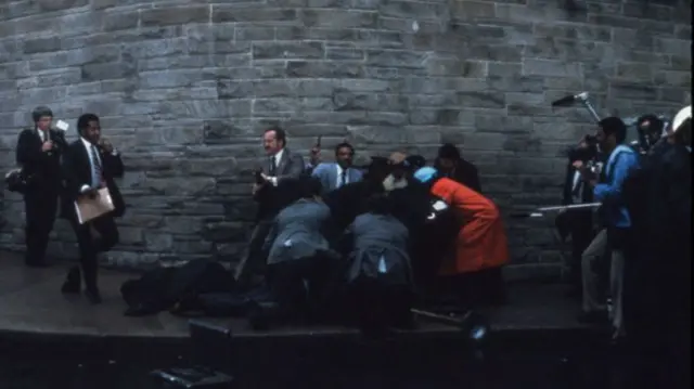 Exterior of Washington Hilton after the Reagan shooting