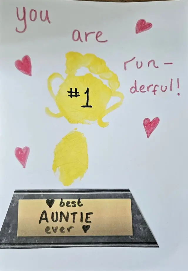A card for Auntie Emma, running the London Marathon