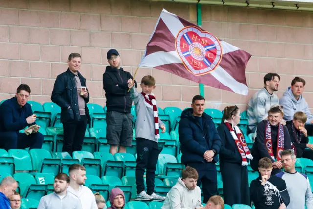 Hearts fans at Easter Road