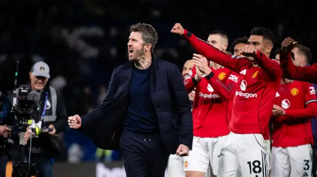 Carrick celebrating