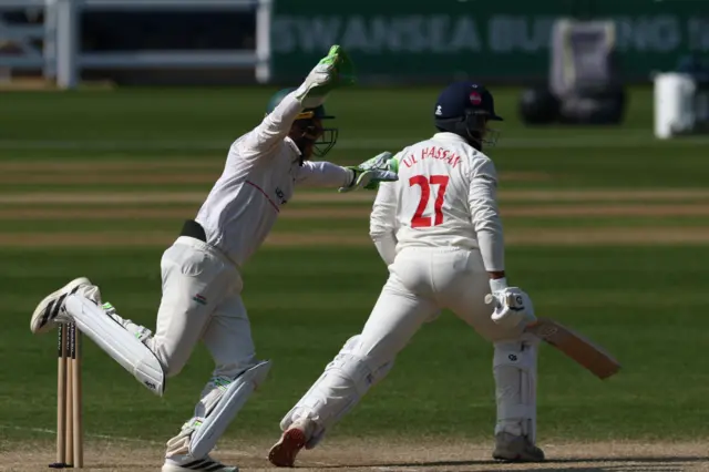 Zain ul-Hassan is bowled