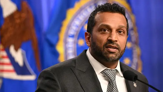 Kash Patel speaking at a press briefing