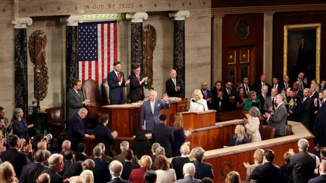 King Charles III addresses members of the US House of Representatives and the US Senate during a joint meeting of Congress