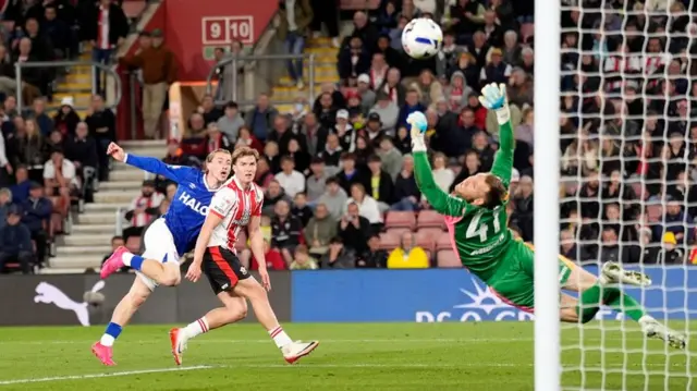 Daniel Peretz denies Jack Clarke with an acrobatic save