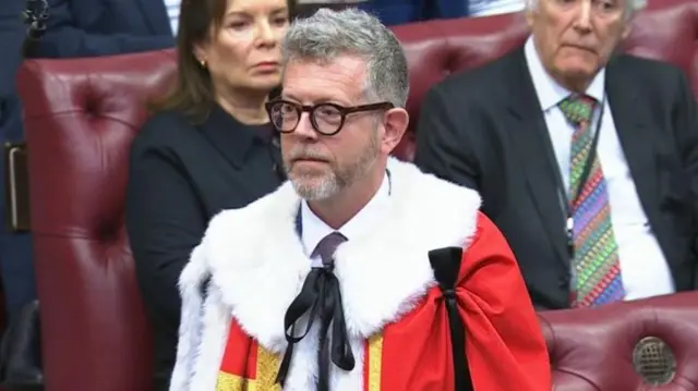 Matthew Doyle taking his seat in the House of Lords in January
