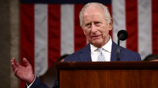 King Charles III addresses members of the US House of Representatives and the US Senate