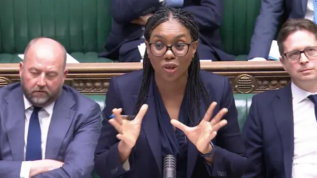 Kemi Badenoch speaking in the House of Commons, London, during a debate on the privileges motion to launch an investigation into Sir Keir Starmer over the appointment of Lord Peter Mandelson.