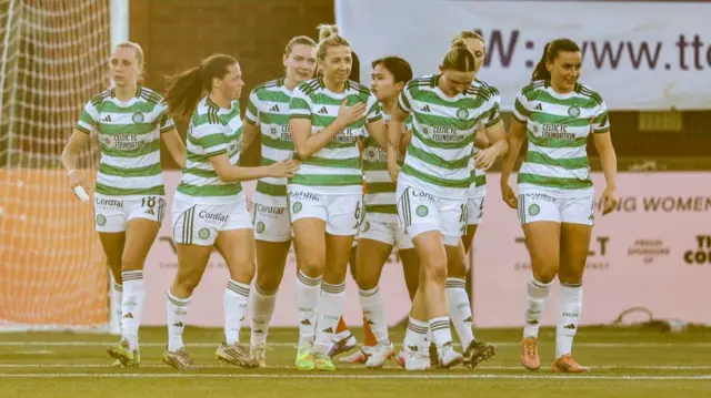 Celtic players celebrating