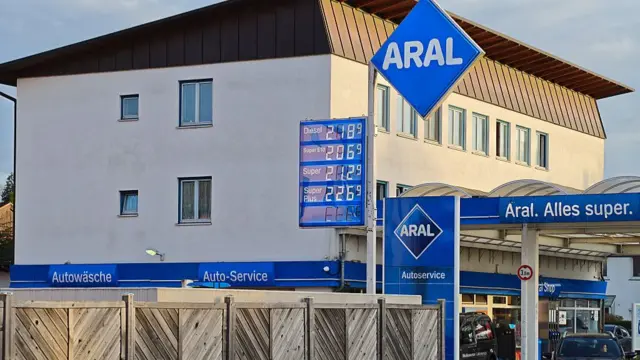 Prices at a petrol station in Germany