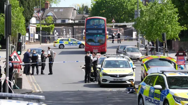 The scene in Golders Green a short time ago