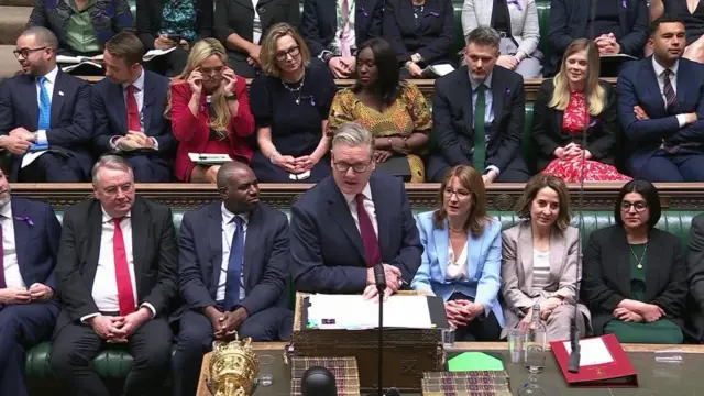 Screen grab of Prime Minister Sir Keir Starmer speaking during Prime Minister's Question