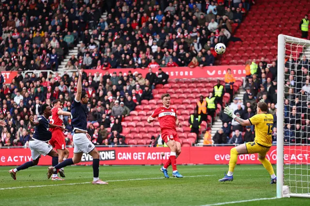 Dael Fry misses a chance for Middlesbrough