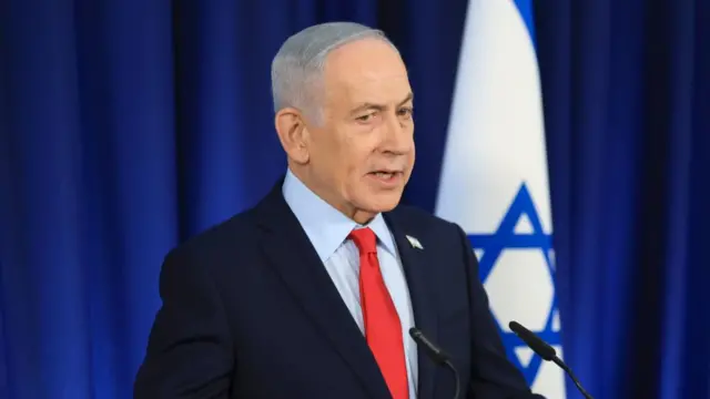 etanyahu speaks during a press conference in Jerusalem