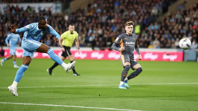 Frank Onyeka scores for Coventry