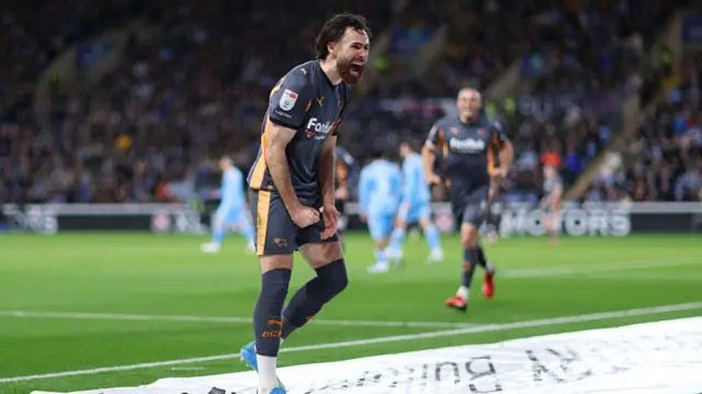 Ben Brereton Diaz celebrates after scoring