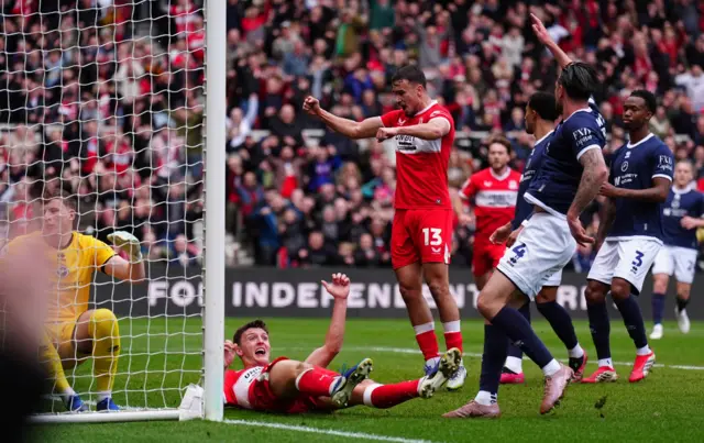 Dael Fry gives Middlesbrough the lead against Millwall